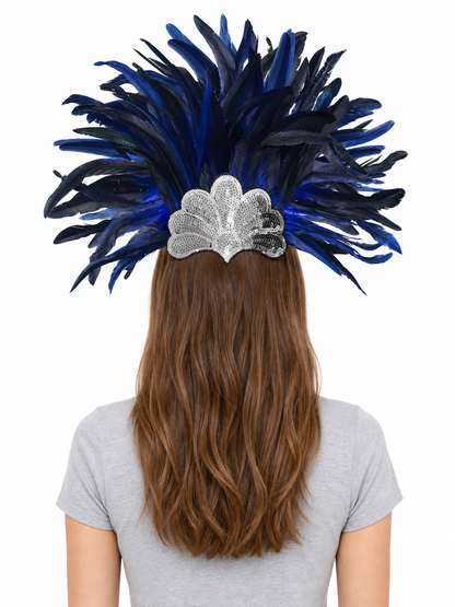 Carnival Headpiece with Blue Feathers