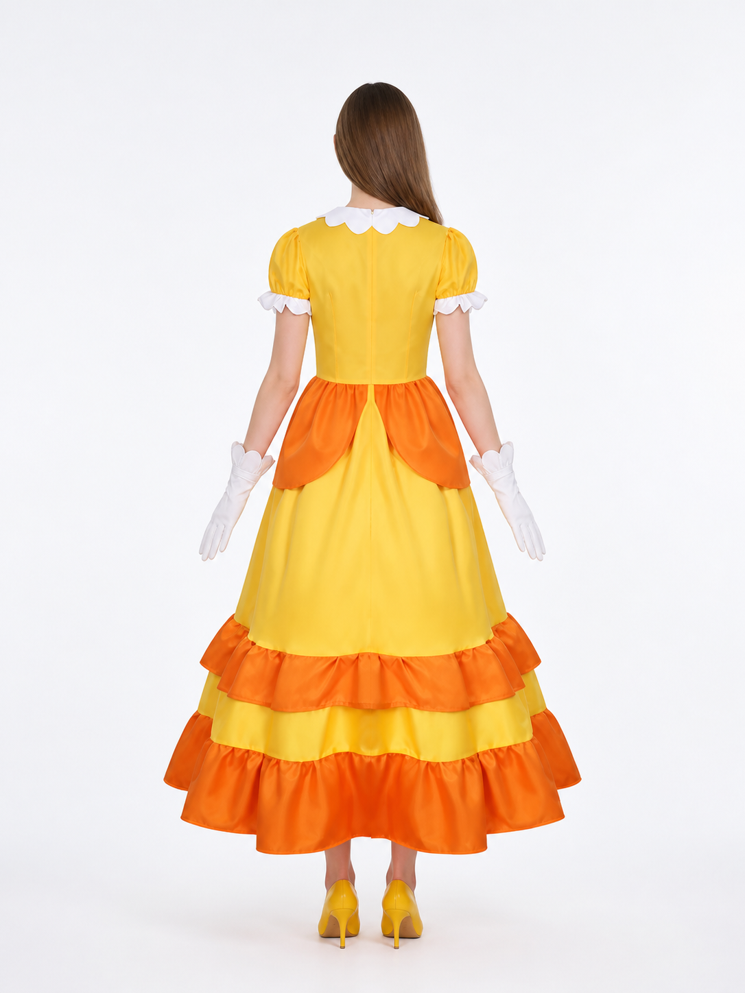 Daisy Stage Costume with Long Dress and Gloves back view
