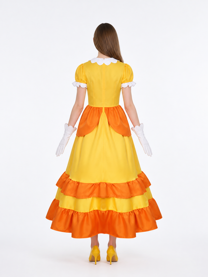 Daisy Stage Costume with Long Dress and Gloves back view