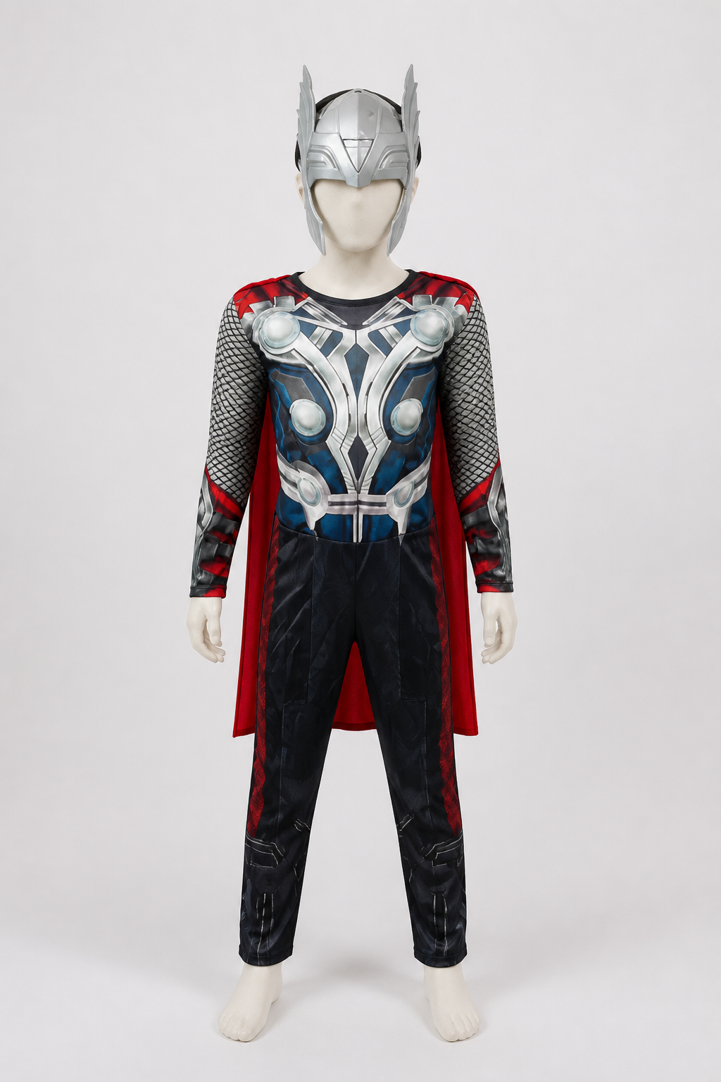 Thor Jumpsuit with Cape and Mask for Halloween back view