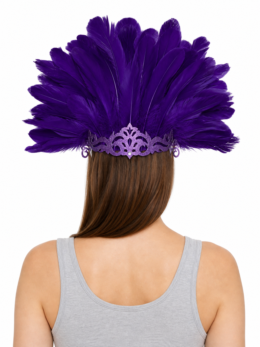 Carnival Mask with Purple Feathers