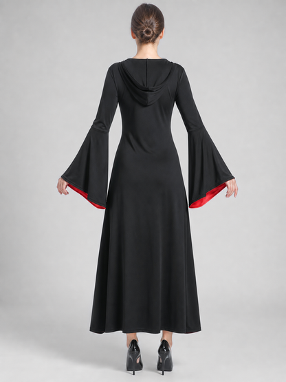 Vampire Costume with Sleeves and Cross-Lacing back view