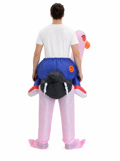 Inflatable Flamingo Costume with Long Legs back view