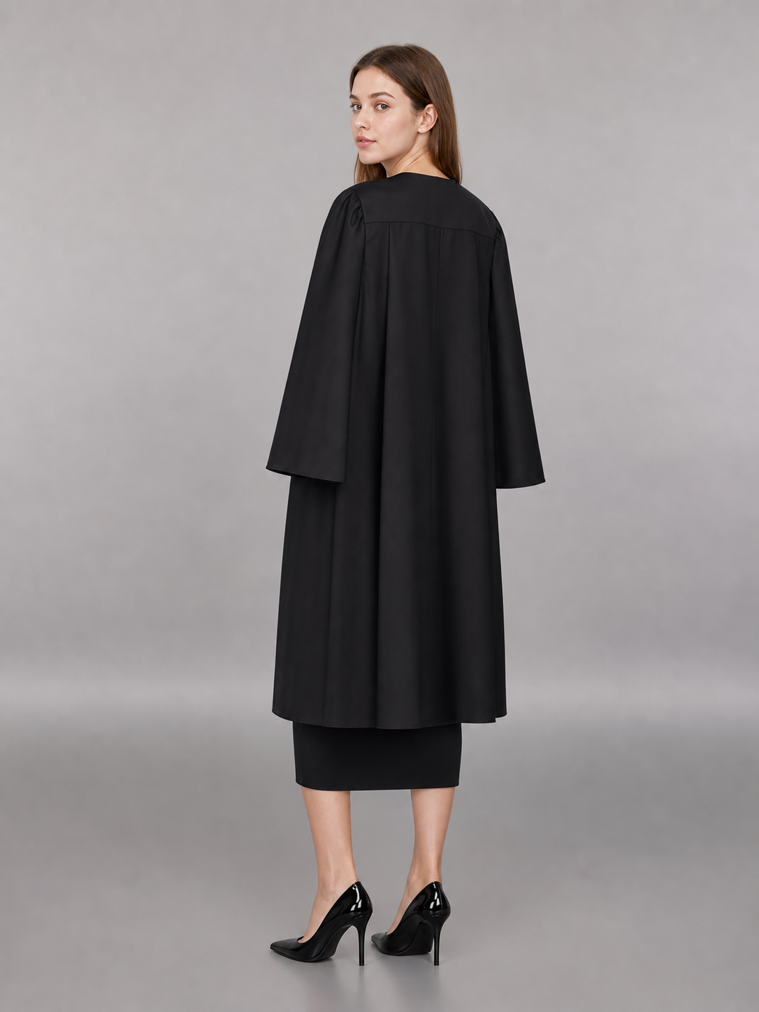 Long Black Hooded Carnival Cloak