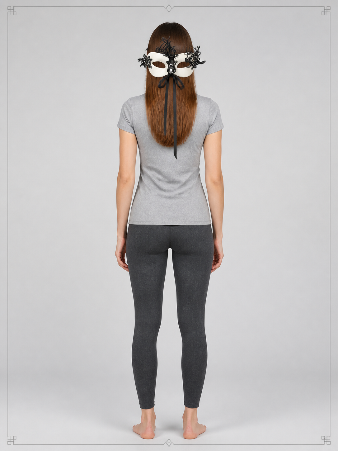 Black and White Carnival Masks, 2-Piece Set, for Halloween back view