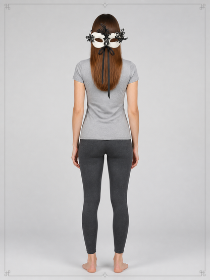 Black and White Carnival Masks, 2-Piece Set, for Halloween back view
