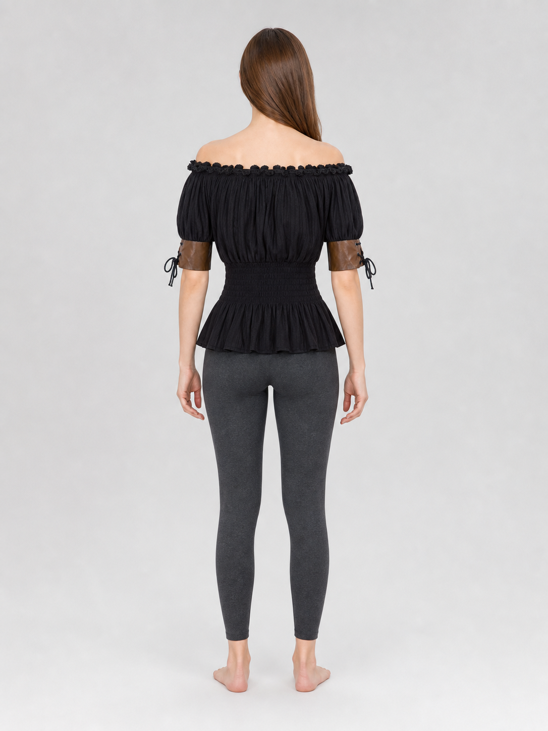 Gothic Off-the-Shoulder Lace-Up Top