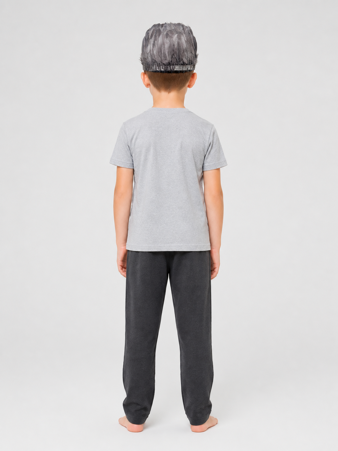 Carnival Feather Headwear, Gray back view