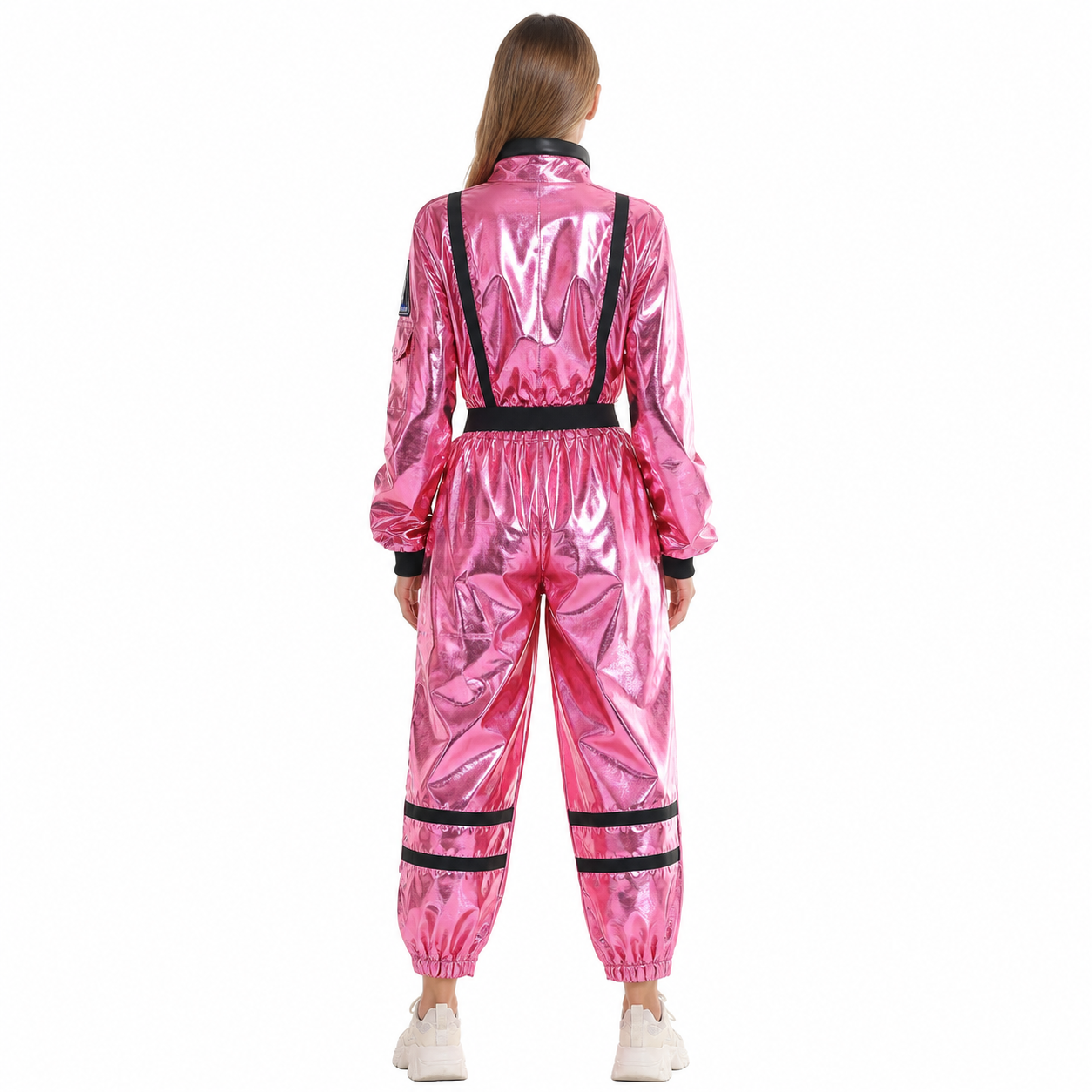 Pink Jumpsuit with Space Patches back view