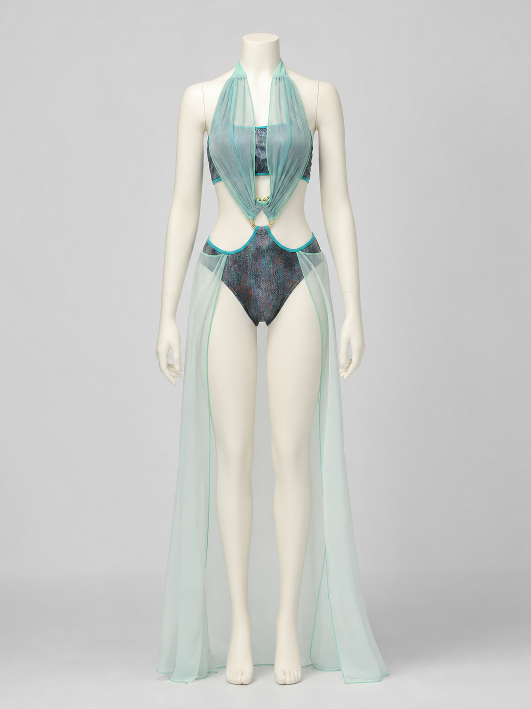 Medusa Cosplay Costume, Two-Piece Stage Costume back view