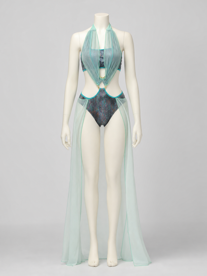 Medusa Cosplay Costume, Two-Piece Stage Costume back view