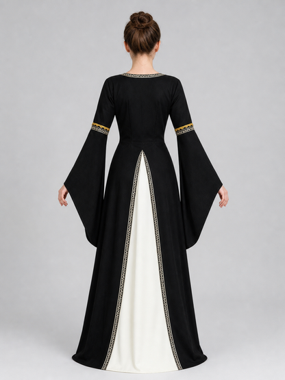 Medieval Halloween Dress Costume with Lace-Up Detailing