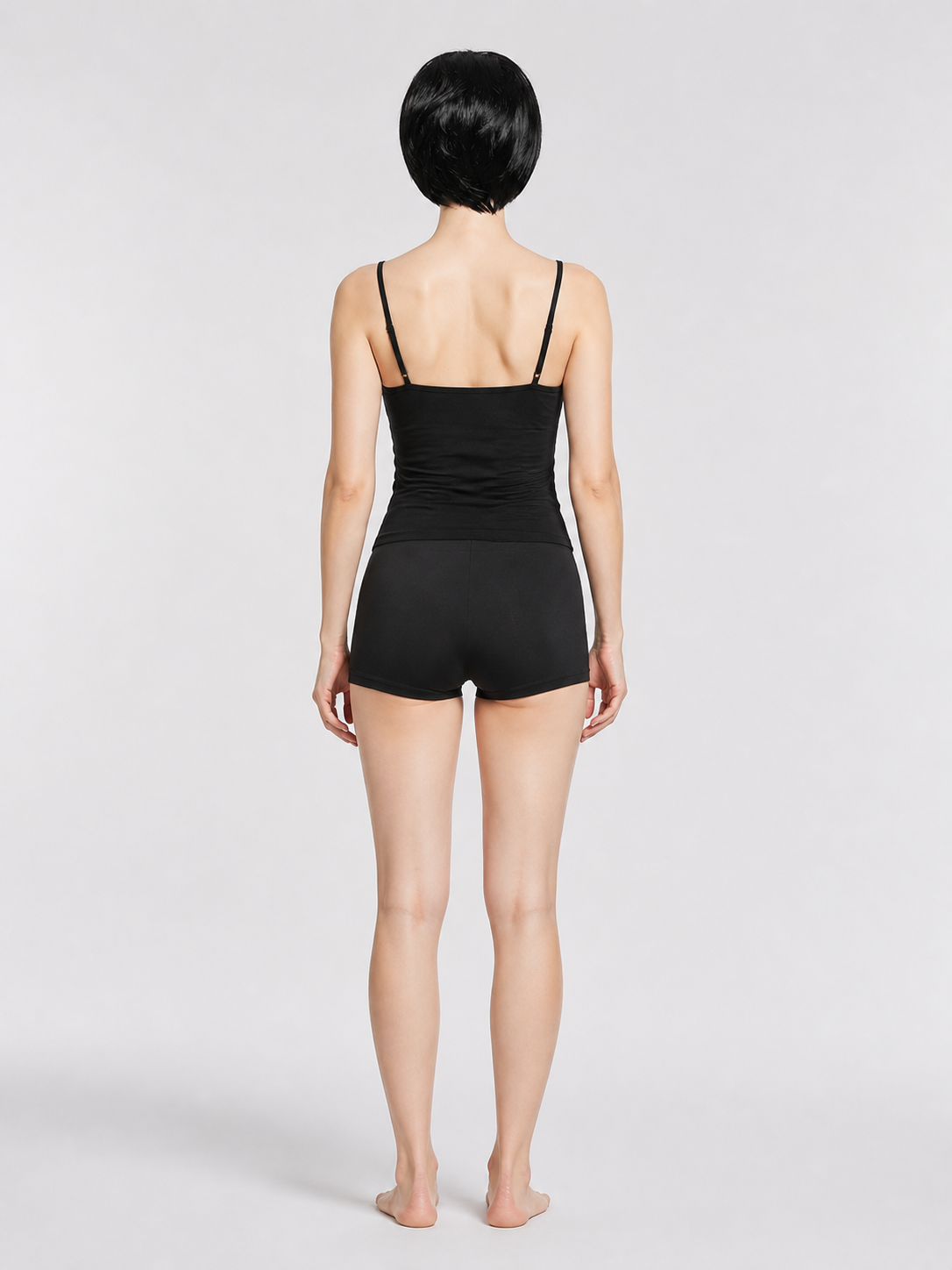 Black Short Bob Carnival Wig for Cosplay back view
