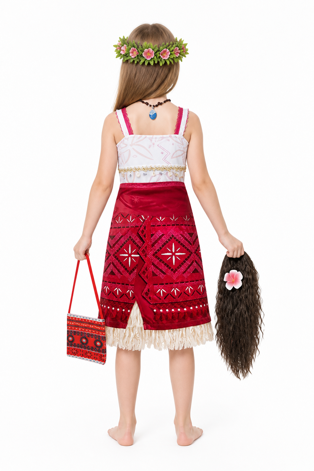 Children's Moana Halloween Costume with Accessories back view