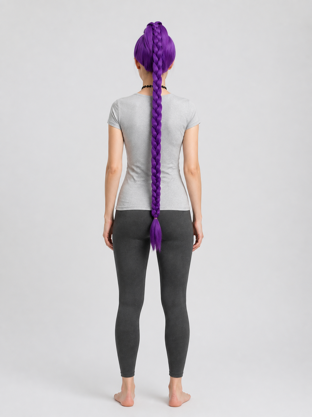 Purple Carnival Wig for Halloween and Cosplay back view