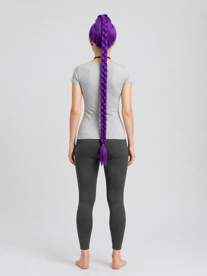 Purple Carnival Wig for Halloween and Cosplay back view