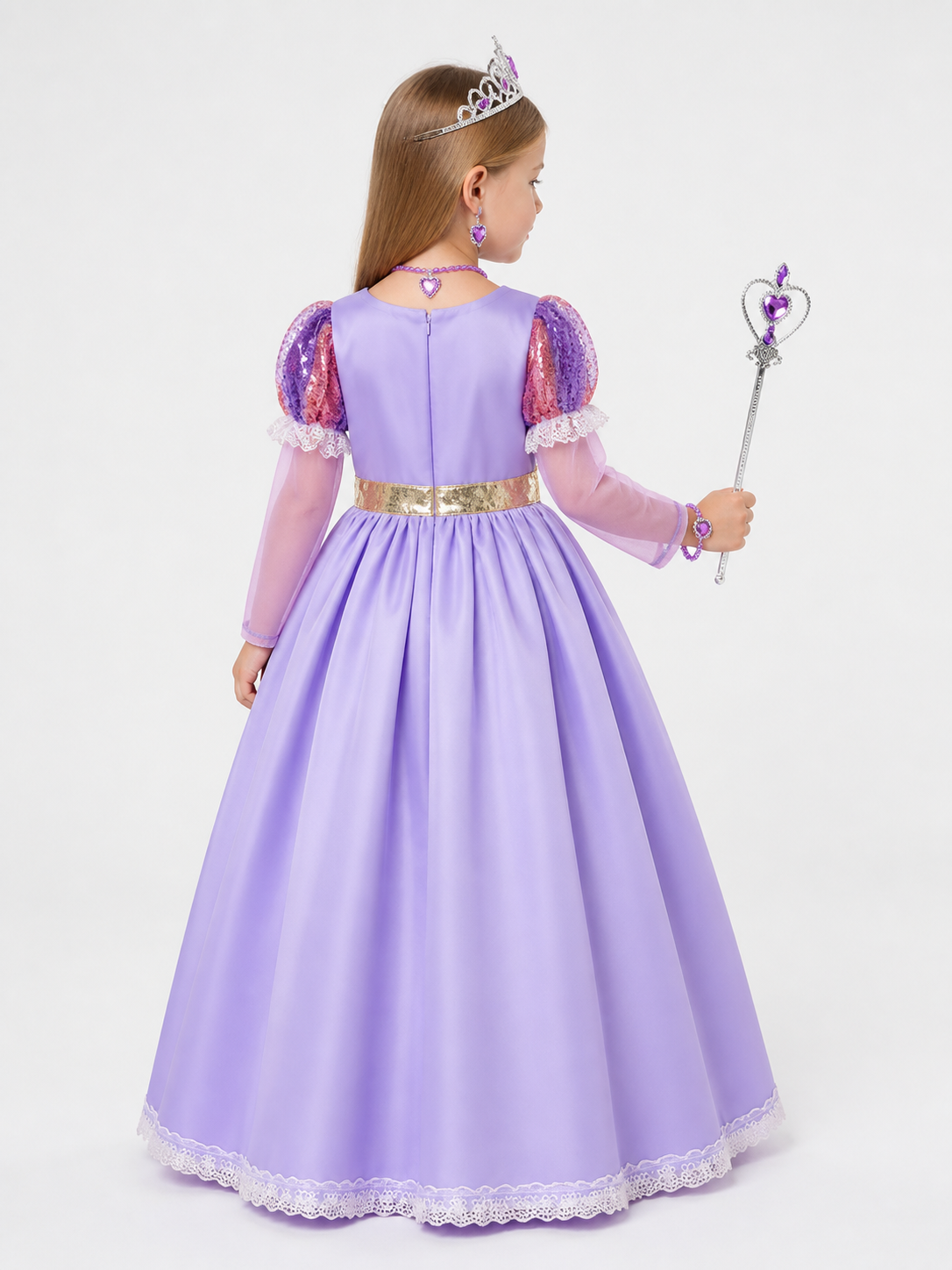 Princess Costume with Accessories for Halloween back view
