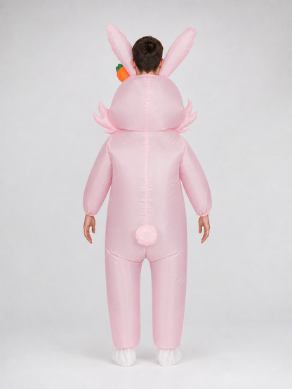 Inflatable Bunny Costume with Ears and a Carrot