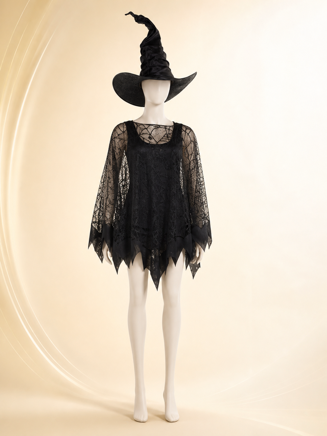 Black Witch Costume for Halloween and Cosplay back view