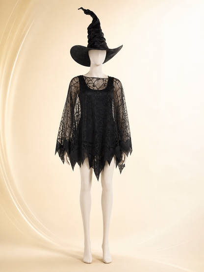 Black Witch Costume for Halloween and Cosplay back view
