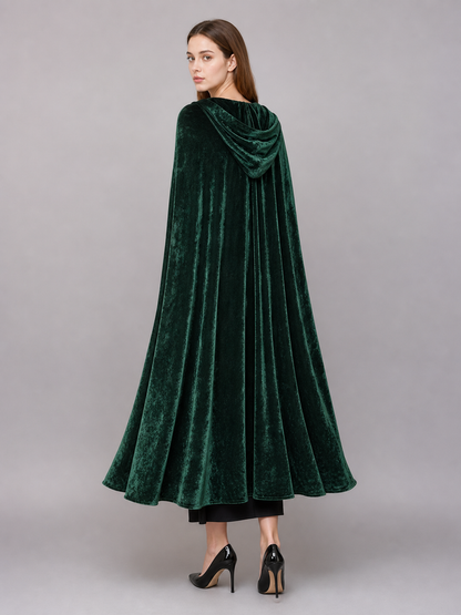 Hooded Dark Green Costume Cloak
