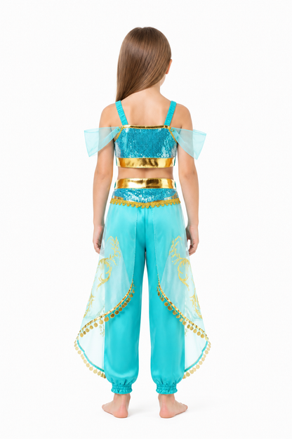 Jasmine Children's Carnival Costume with Sequins back view