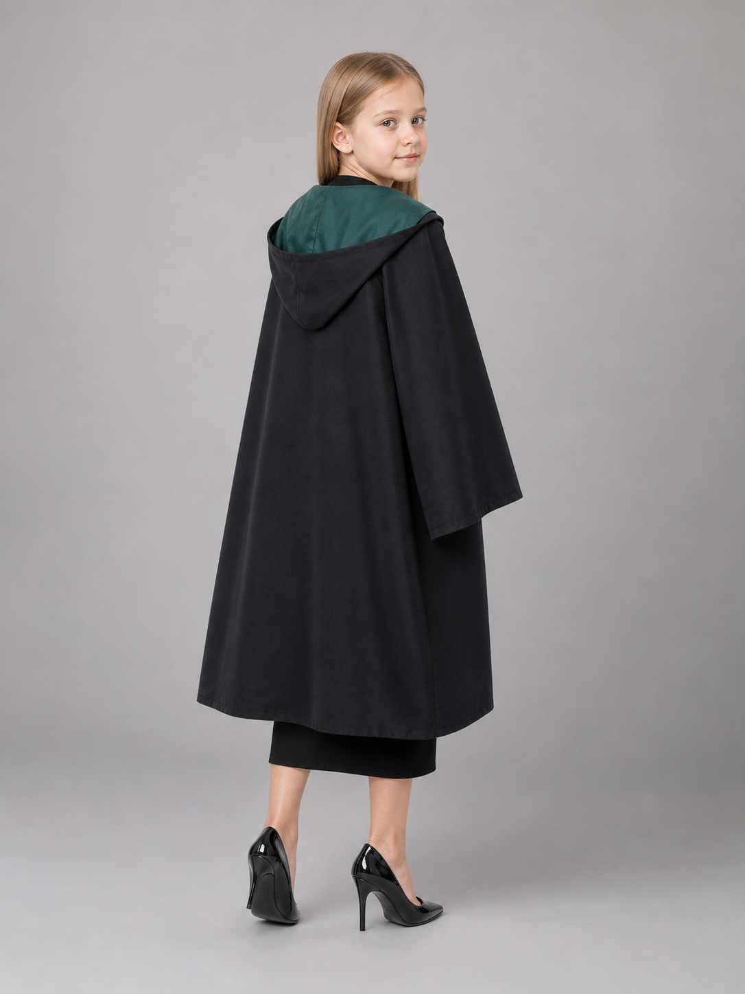 Black Hooded Carnival Cloak