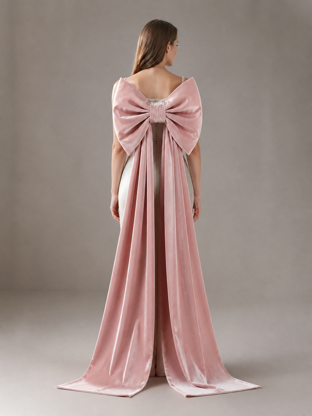 Carnival Decoration, Large Pink Bow with Ribbons back view
