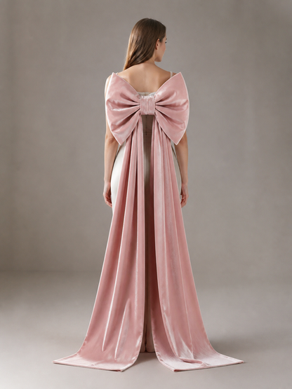 Carnival Decoration, Large Pink Bow with Ribbons back view