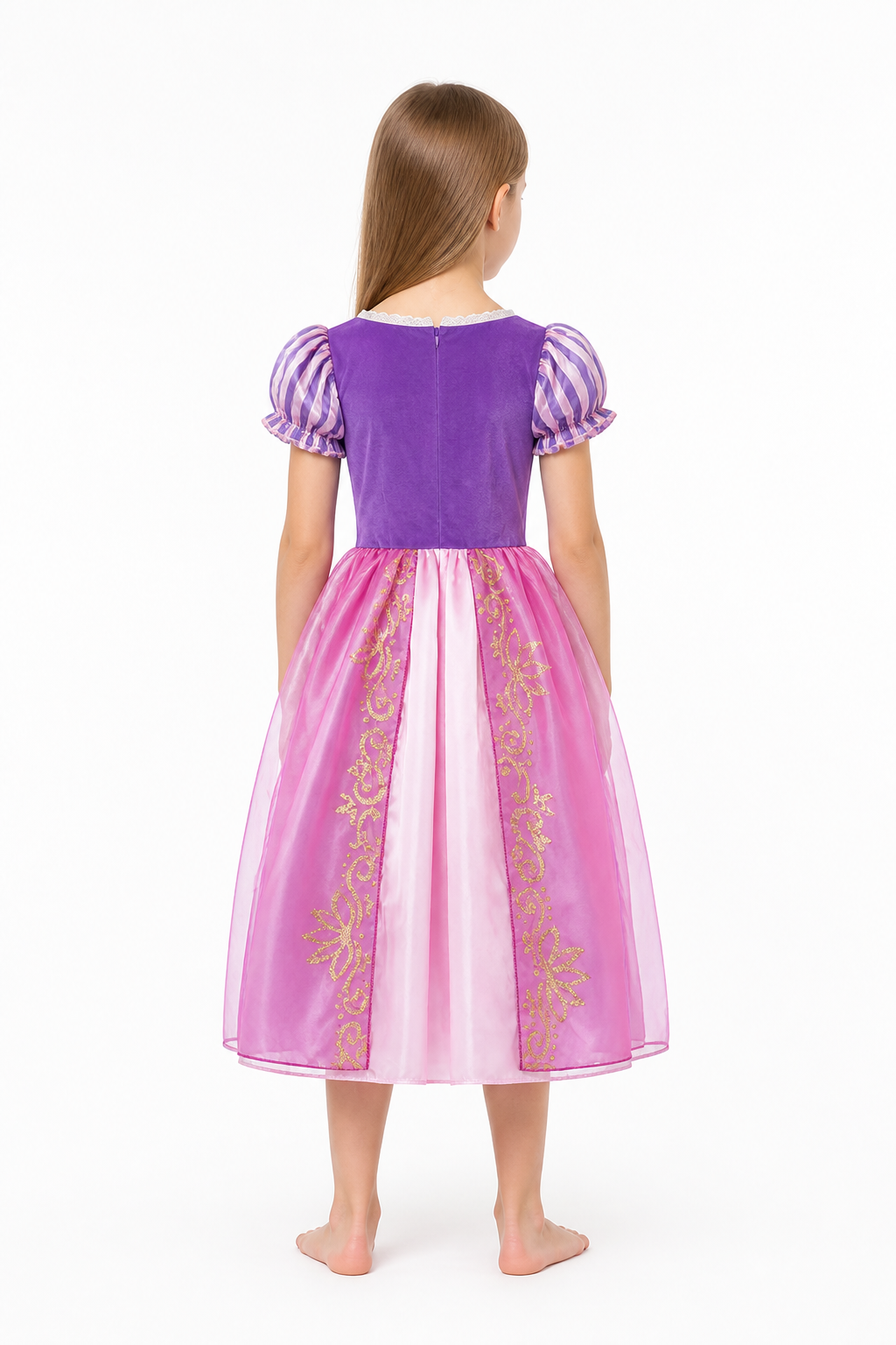 Rapunzel Princess Costume with Corset and Full Skirt back view