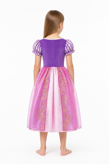 Rapunzel Princess Costume with Corset and Full Skirt back view