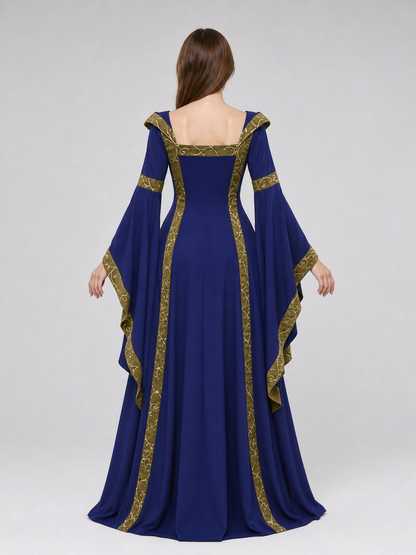 Medieval Hooded Dress with Lacing