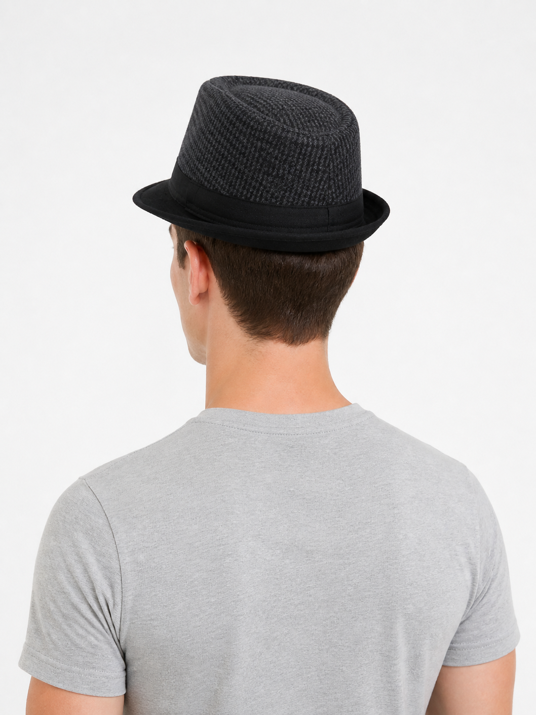 Men's Carnival Fedora Hat with Plaid Crown