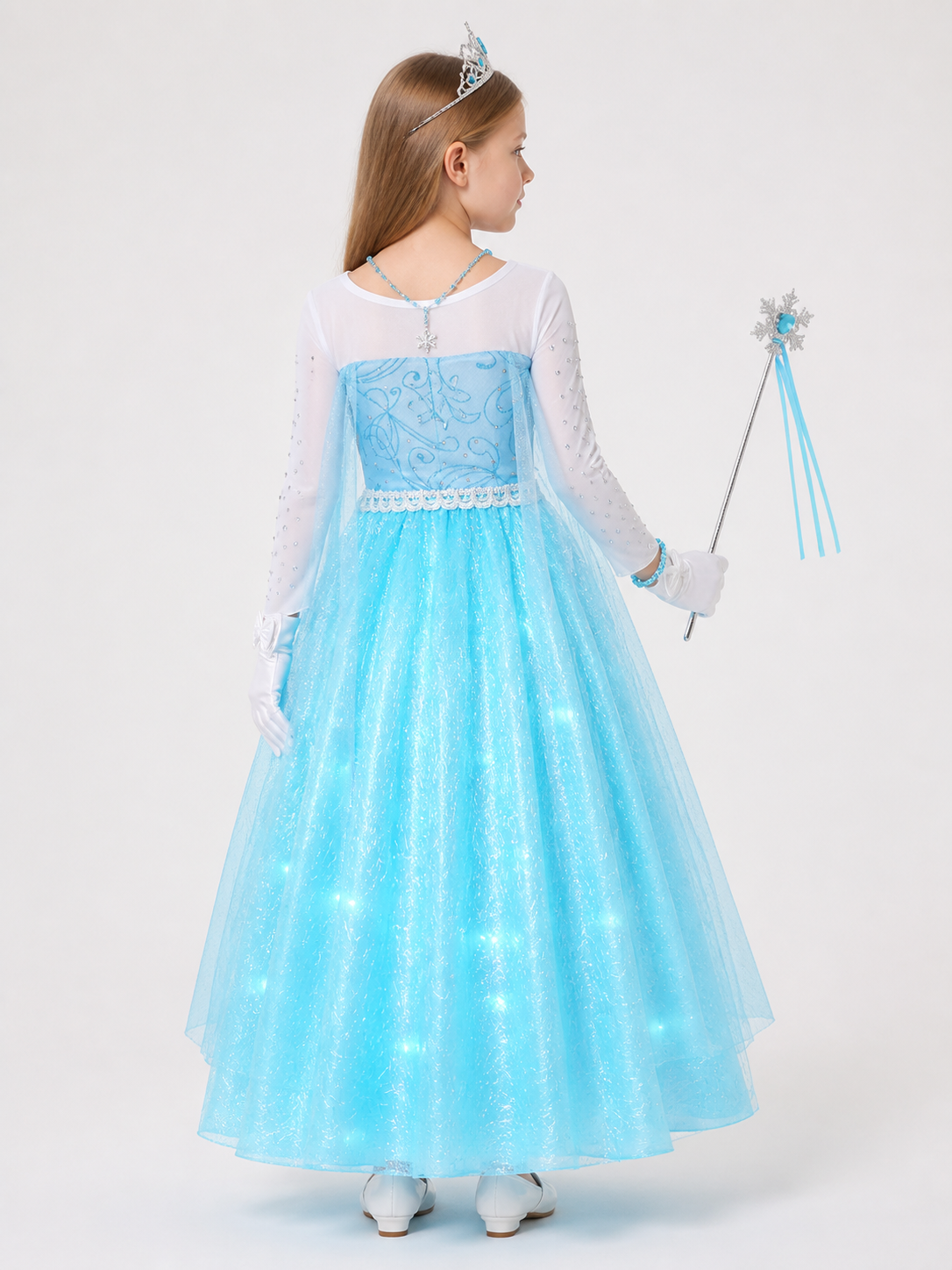 Snow Queen Costume with Lights back view