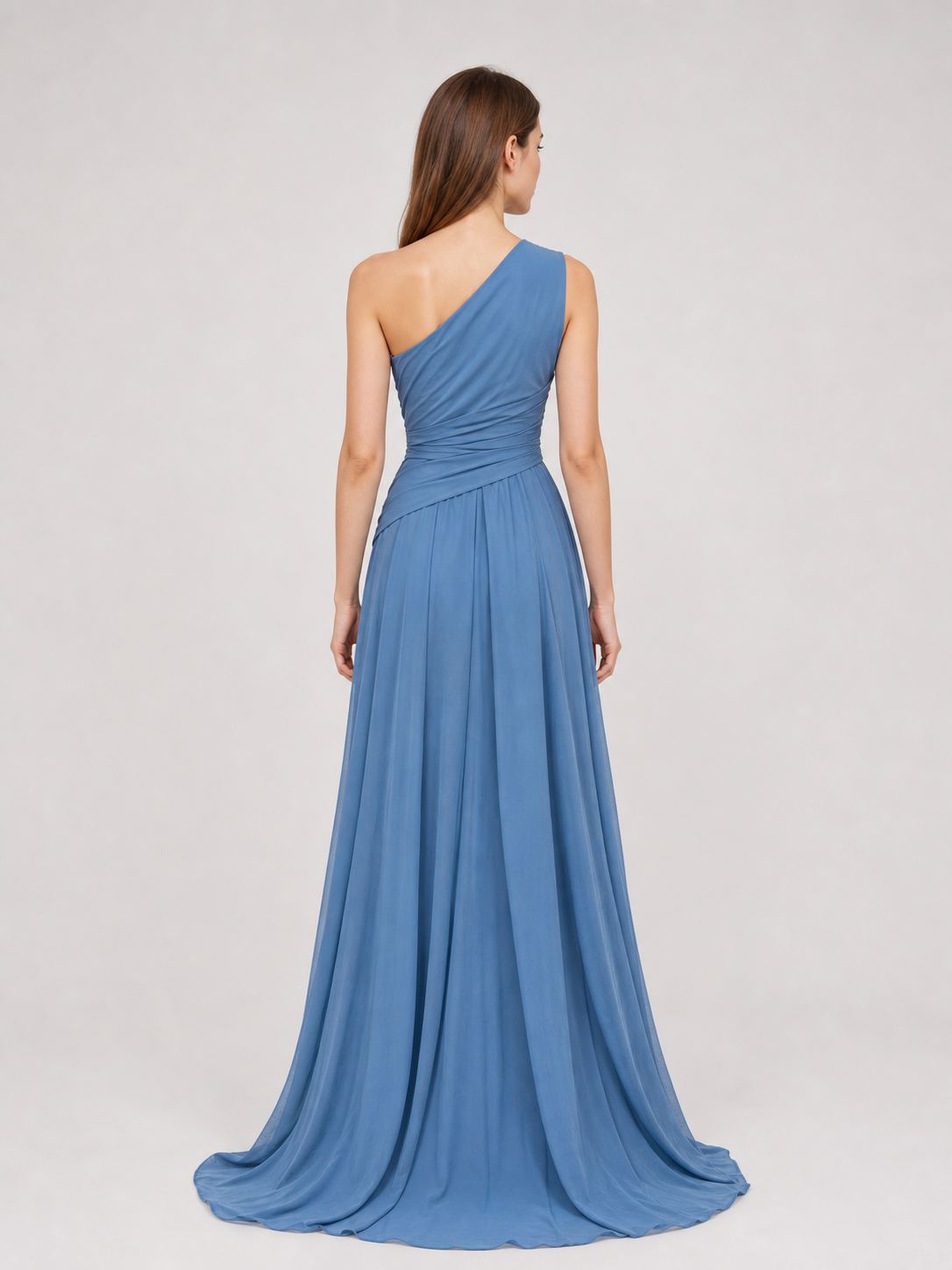 Asymmetrical Floor-Length Evening Dress with Slit