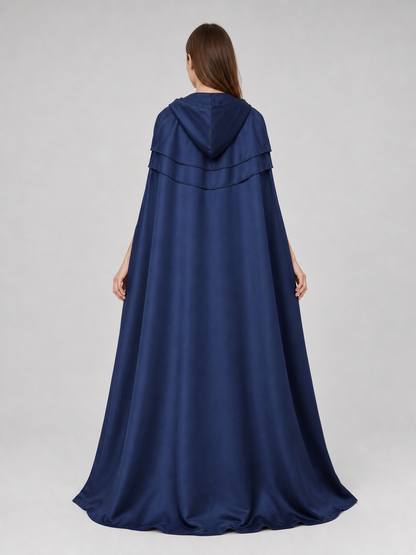 Viking Hooded Cape Cloak, Dark Blue