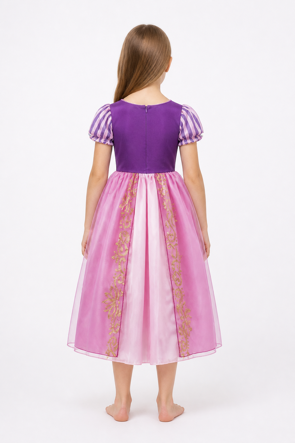 Children's Carnival Dress with a Full Skirt and Bow back view