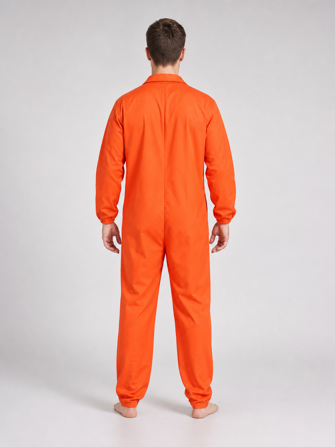 Orange collared work coverall jumpsuit product view 17