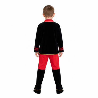 Russian Folk Costume for Boys with Hat and Boots back view