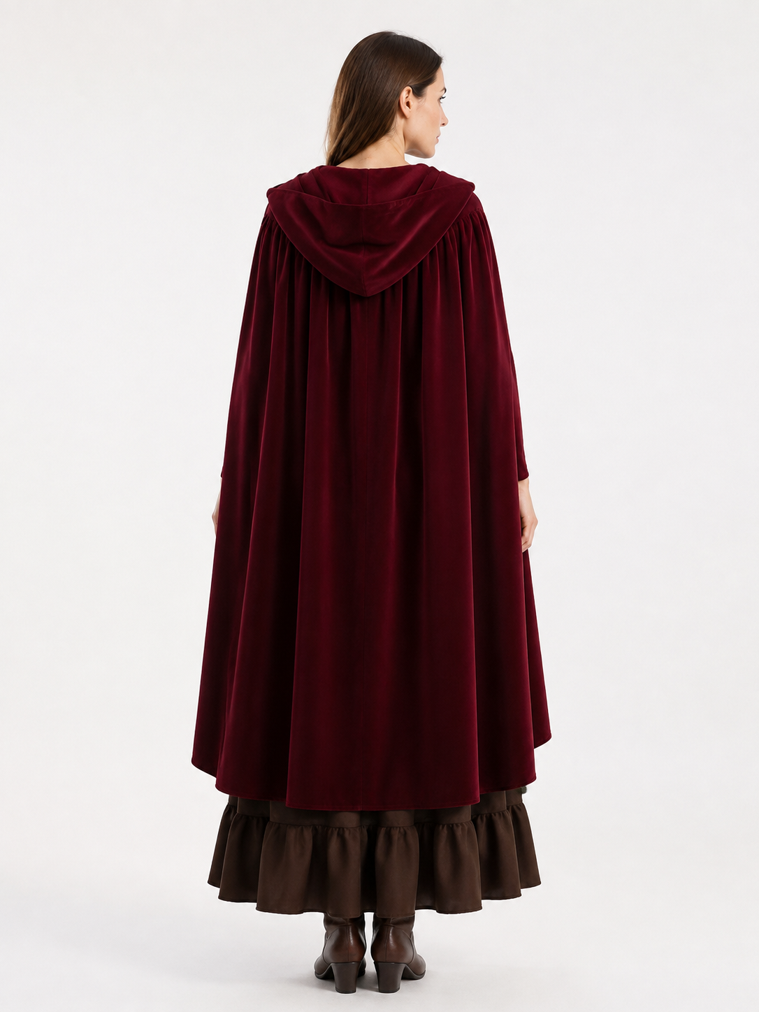 Medieval Hooded Cape for the Stage back view