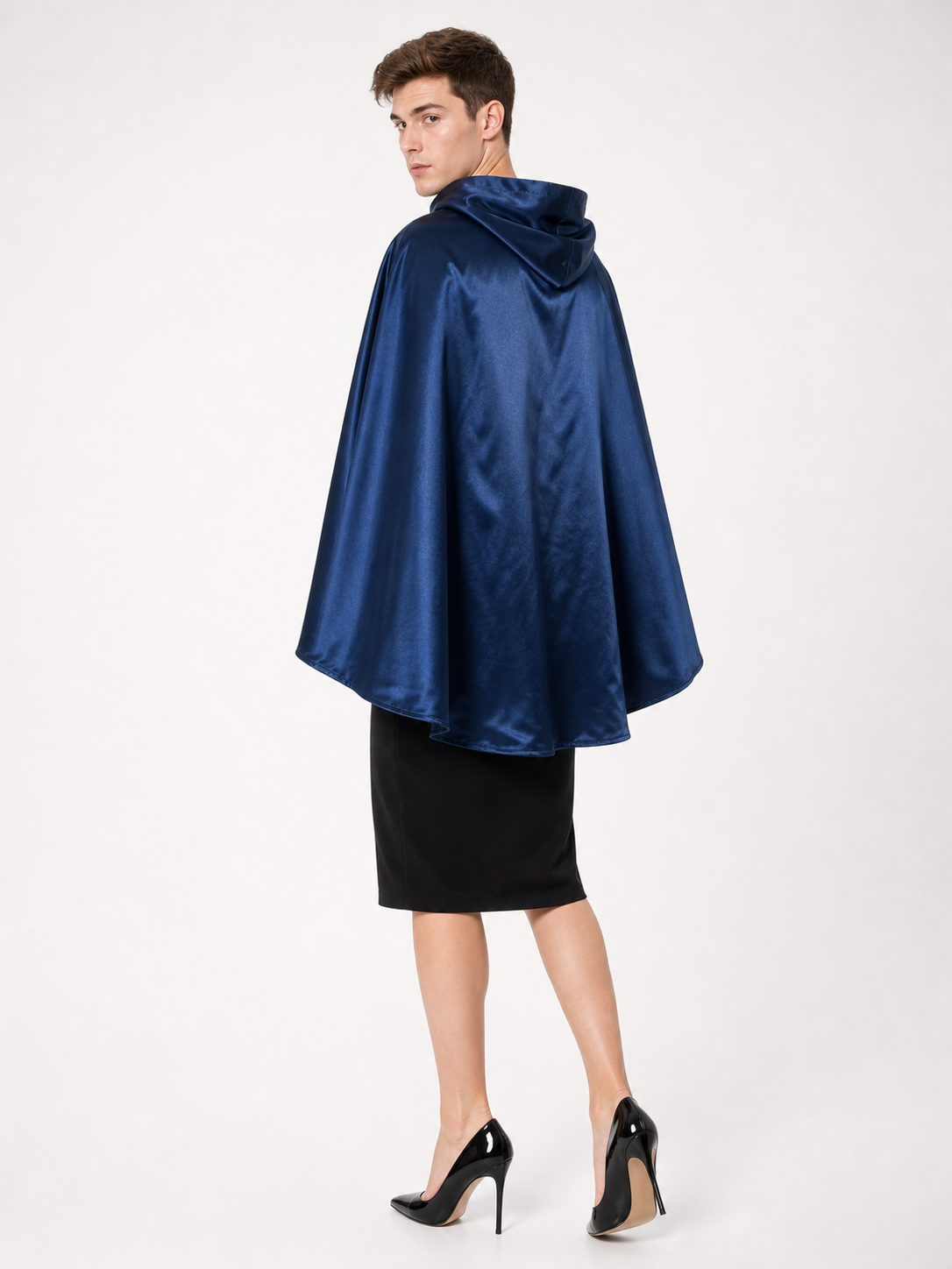 Blue Carnival Hooded Cape for Stage