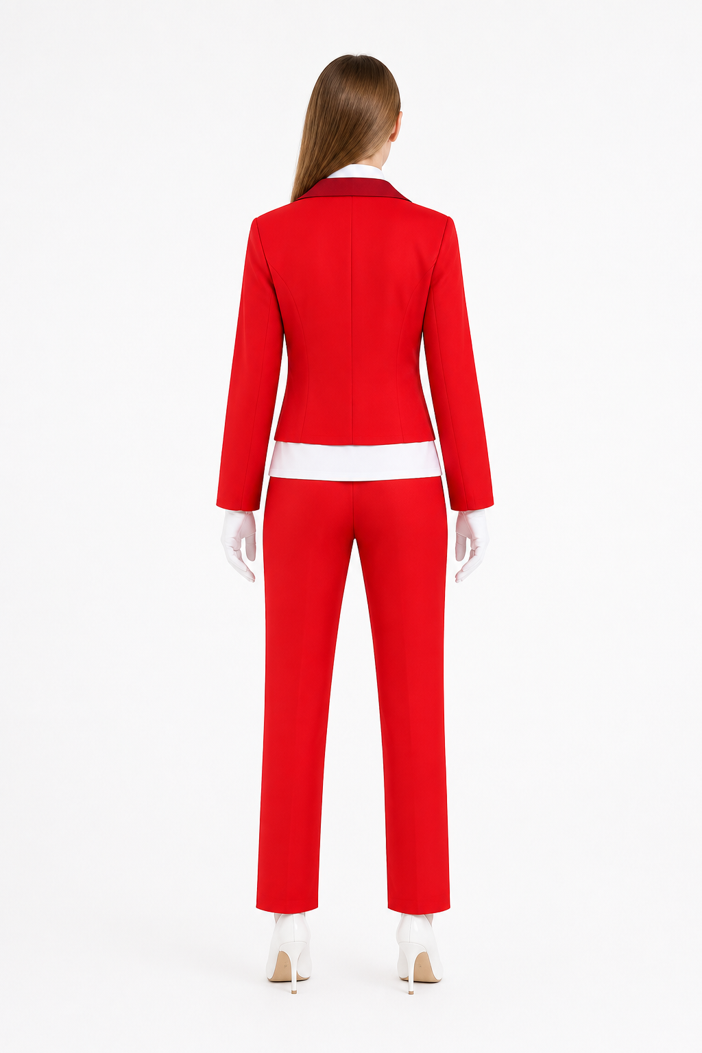 Hazbin Hotel Cosplay Costume, Red with Bow Tie, for Halloween back view