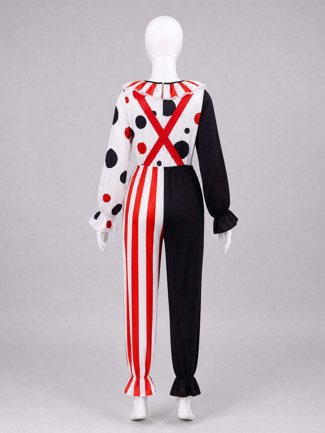 Clown Cosplay Costume with Hat and Suspenders