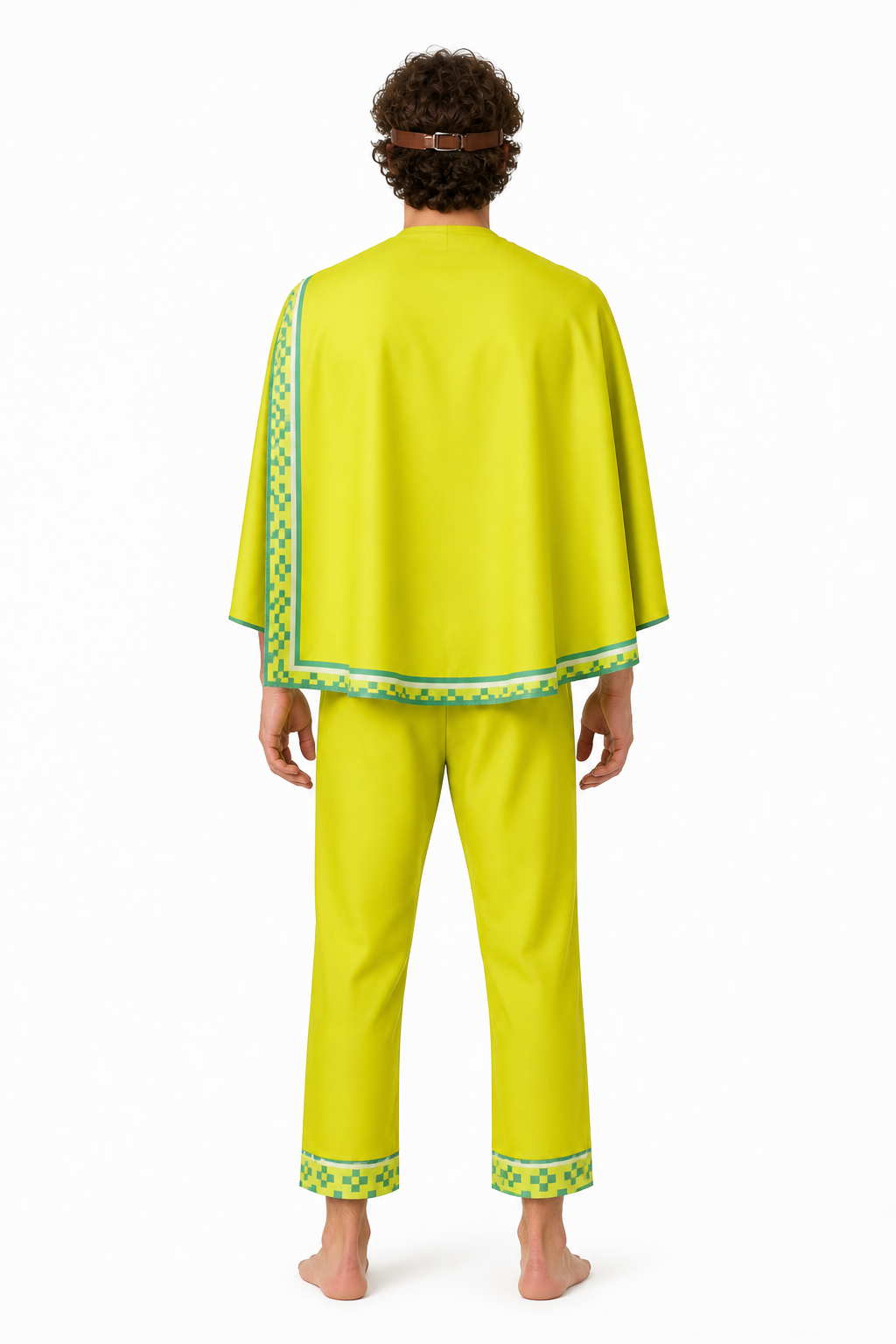 Cosplay Costume Set: Cape, Pants, and Goggles back view
