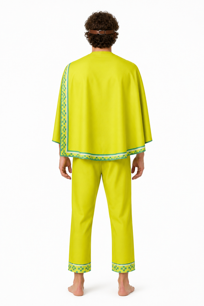 Cosplay Costume Set: Cape, Pants, and Goggles back view