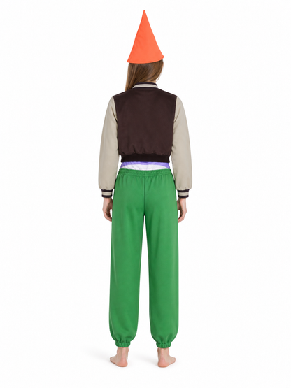 Halloween costume with jacket and hat back view