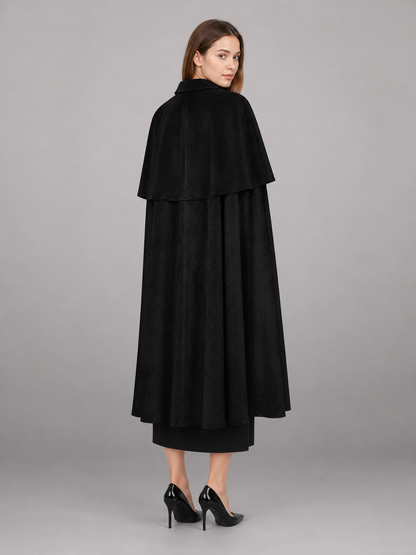 Black Gothic Costume Cloak with Collar