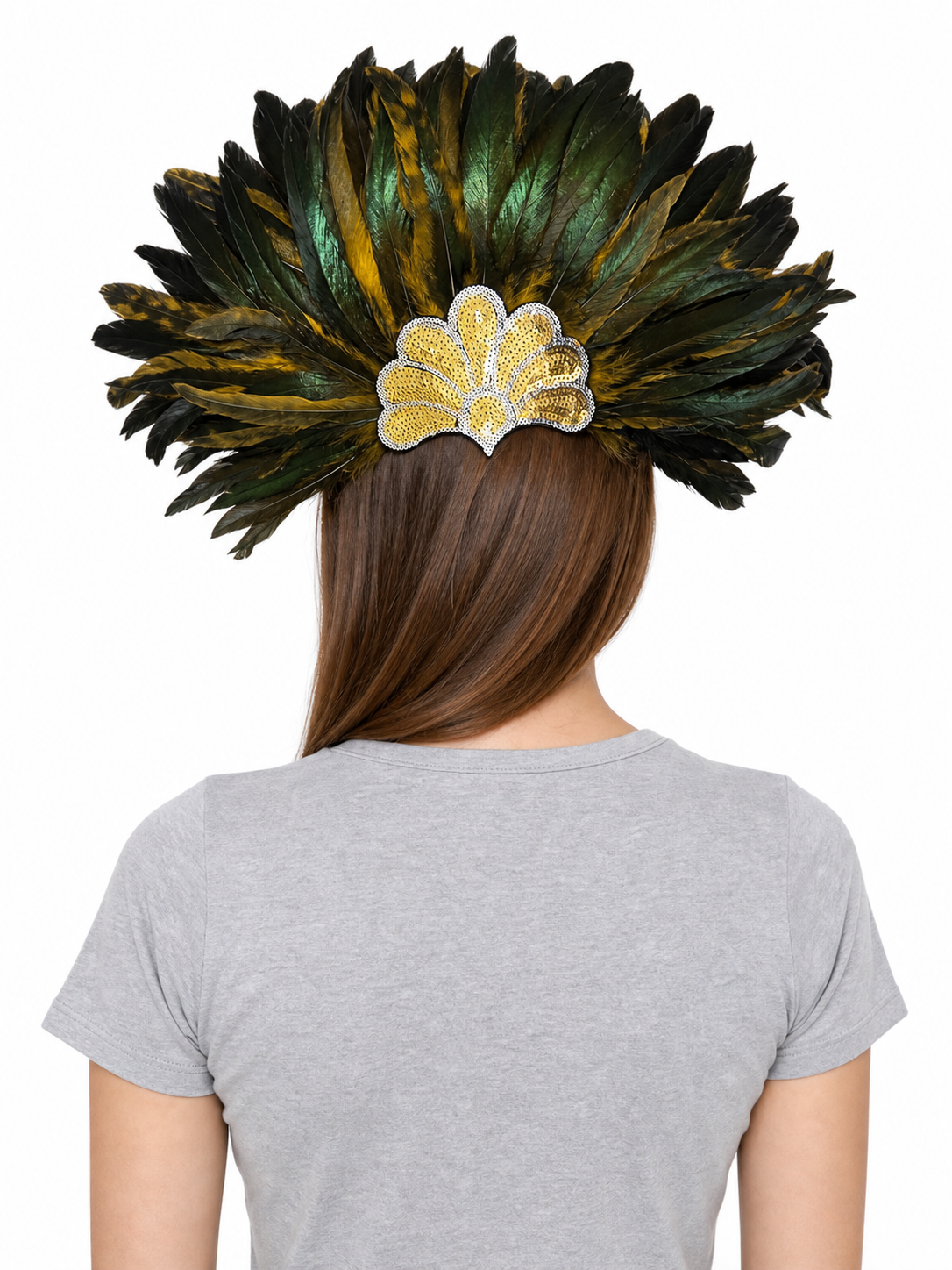 Carnival Feather and Sequin Headpiece