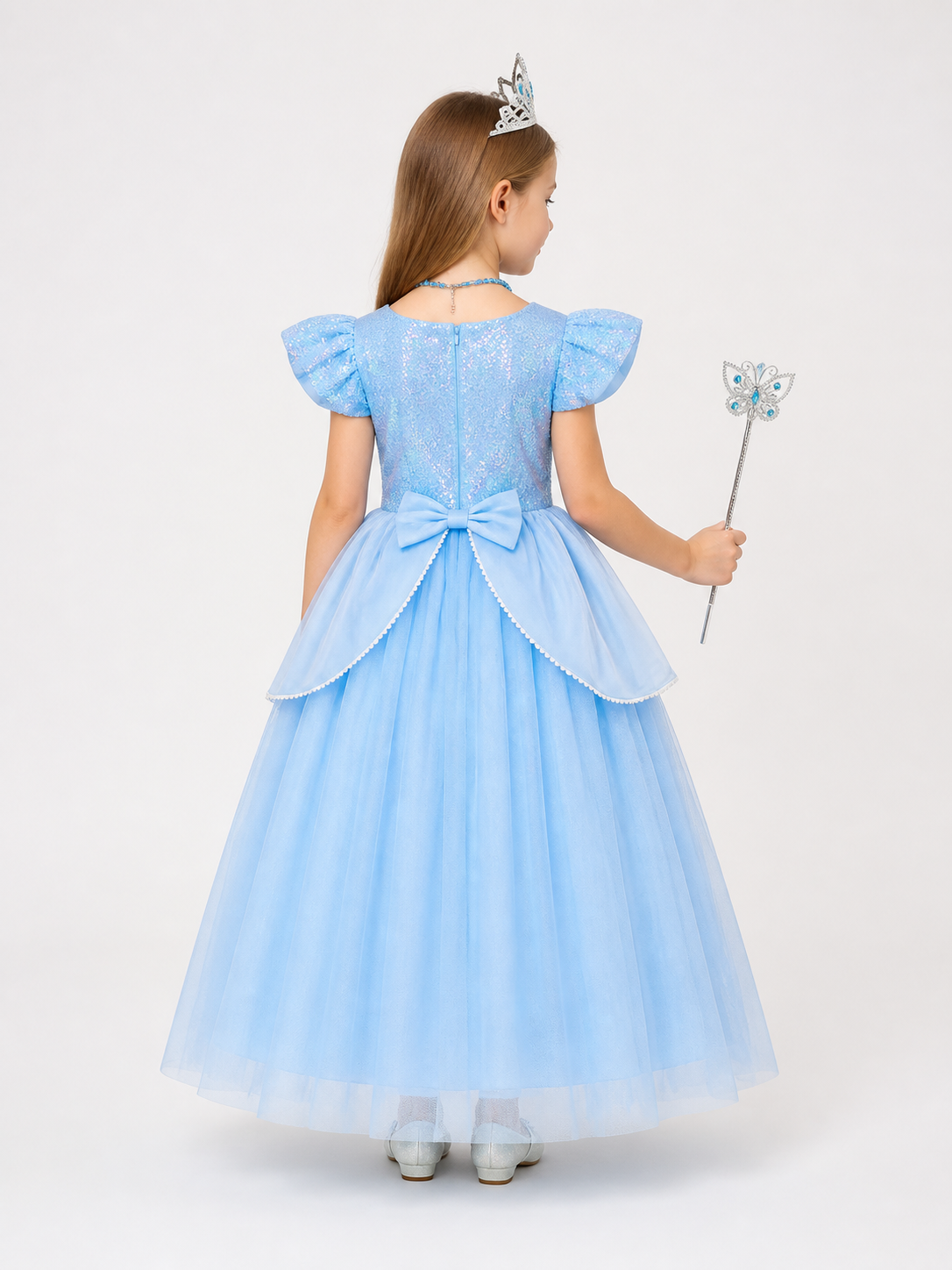 Blue Princess Halloween Costume back view