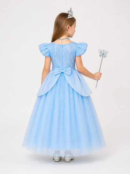 Blue Princess Halloween Costume back view